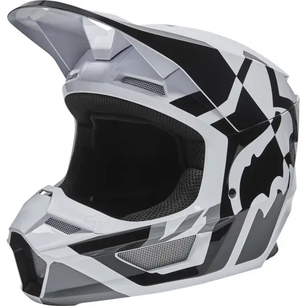 Casco cross bambino Fox Racing V1 LUX Nero Bianco