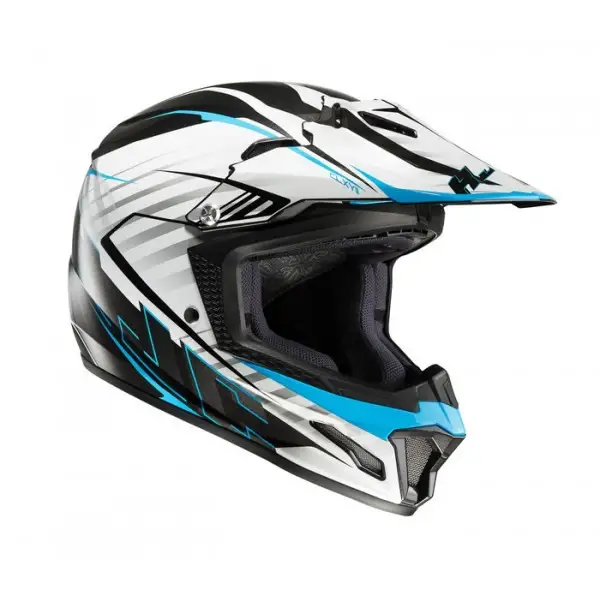 Casco cross bambino HJC CS-XY II Blaze MC2 bianco azzurro nero