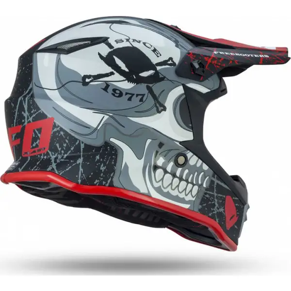 Casco cross bambino Ufo Plast FREEBOOTERS Nero Grigio Rosso