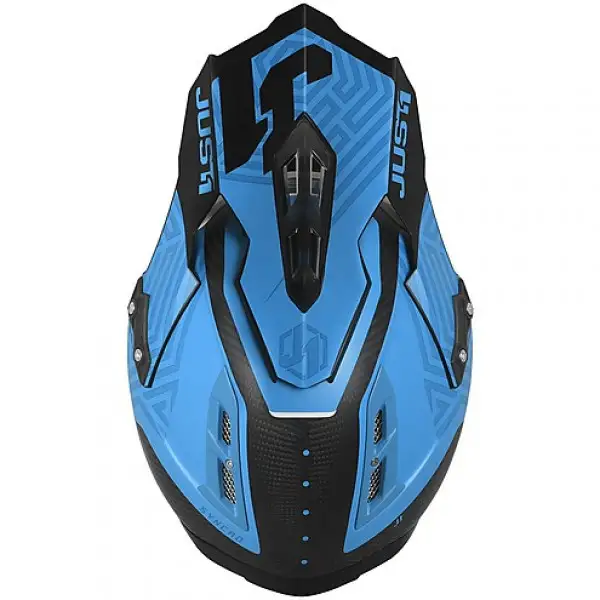 Casco cross Just1 J12 Syncro in carbonio Blu Carbon opaco