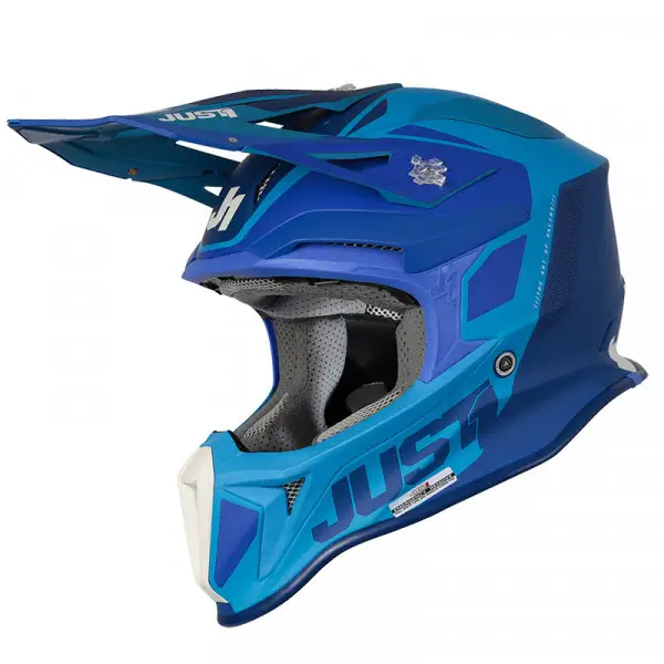 Casco cross Just1 J18 Mips Pulsar in fibra Blu Opaco