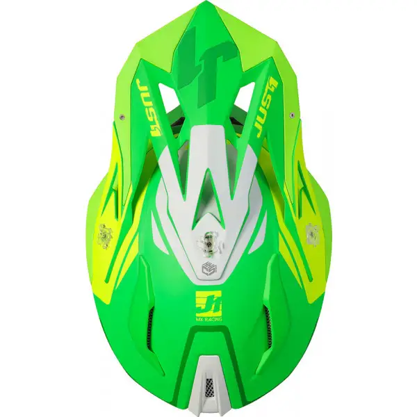 Casco cross Just1 J18 Pulsar in fibra Verde Lime fluo Opaco