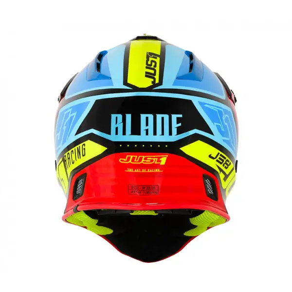 Casco cross Just1 J38 Blade Blu Giallo Rosso Nero