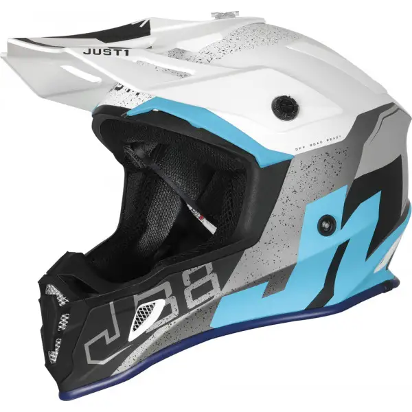 Casco cross JUST1 J38 KORNER Azzurro Bianco