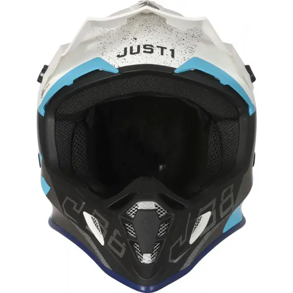 Casco cross JUST1 J38 KORNER Azzurro Bianco