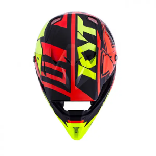 Casco cross KYT Cross Over Ktime rosso giallo fluo