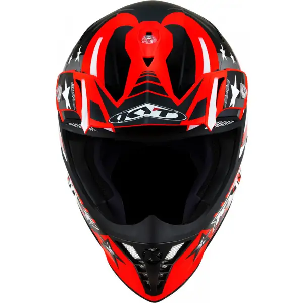 Casco cross Kyt SKYHAWK Ardor Rosso Fluo in fibra