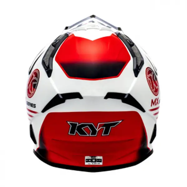 Casco cross KYT Strike Eagle K-MX in fibra bianco rosso