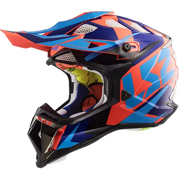 Casco cross LS2 MX470 SUBVERTER NIMBLE Nero Blu Arancio