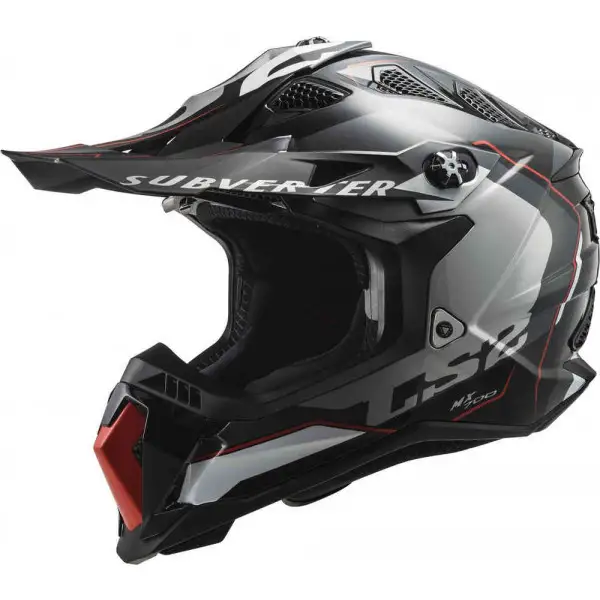 Casco Cross LS2 MX700 SUBVERTER ARCHED Argento Titanio ECE 22-06