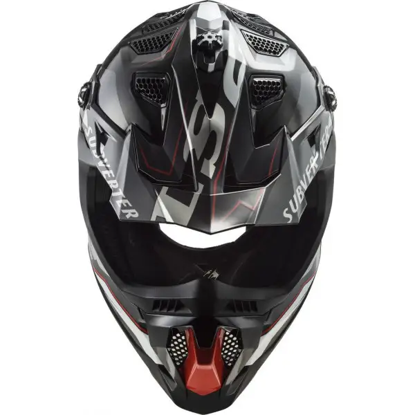 Casco Cross LS2 MX700 SUBVERTER ARCHED Argento Titanio ECE 22-06