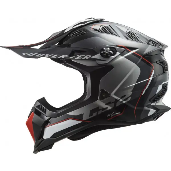 Casco Cross LS2 MX700 SUBVERTER ARCHED Argento Titanio ECE 22-06