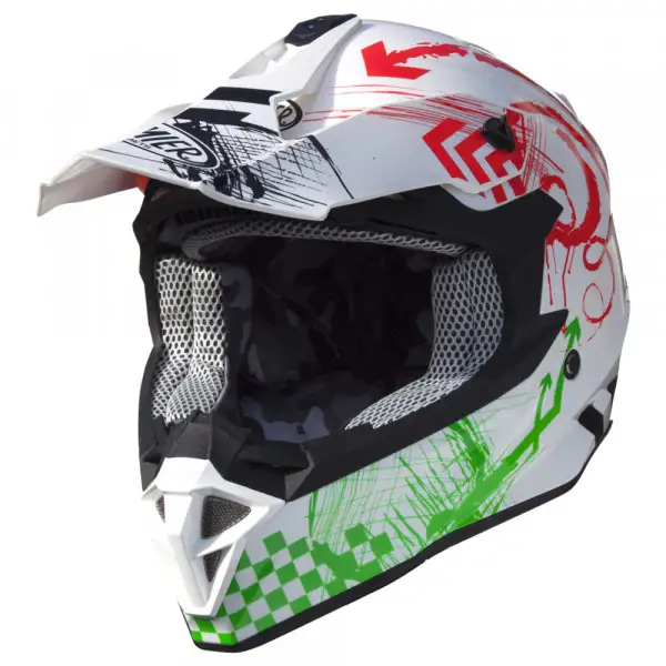 Casco cross Premier Exige RX 8 Bianco verde rosso