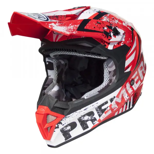 Casco cross Premier Exige ZX 2 rosso bianco nero