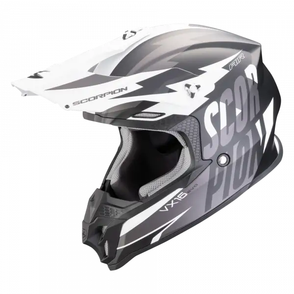Casco cross Scorpion VX 16 EVO AIR SLANTER Nero Argento