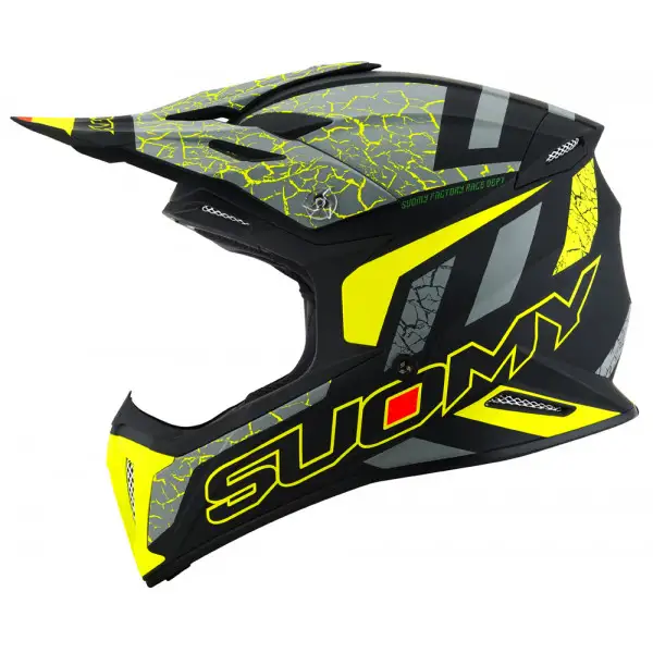 Casco cross Suomy X-WING REEL Giallo opaco fluo