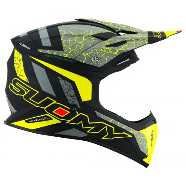 Casco cross Suomy X-WING REEL Giallo opaco fluo