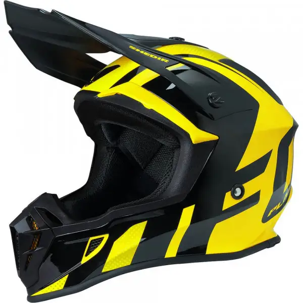 Casco cross Ufo Plast Quiver Shedir Giallo Nero