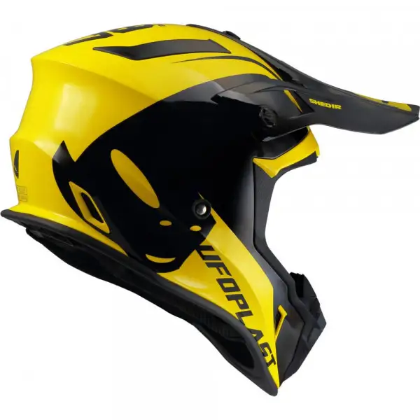 Casco cross Ufo Plast Quiver Shedir Giallo Nero