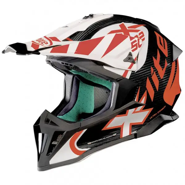 Casco cross X-Lite X-502 Ultra Carbon XTREM Carbonio Bianco Rosso