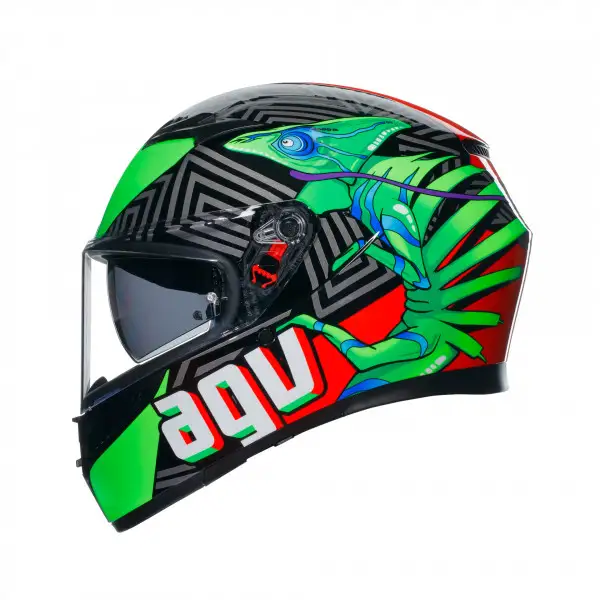 Casco integrale AGV K3  E2206 MPLK KAMALEON Nero Rosso Verde