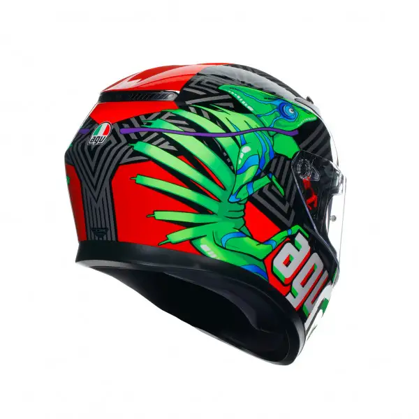 Casco integrale AGV K3  E2206 MPLK KAMALEON Nero Rosso Verde