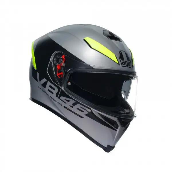 Casco integrale AGV K5 S  E2205 TOP MPLK APEX 46 in fibra Grigio Giallo fluo