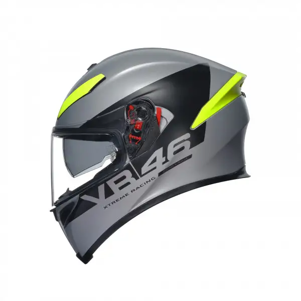 Casco integrale AGV K5 S  E2205 TOP MPLK APEX 46 in fibra Grigio Giallo fluo