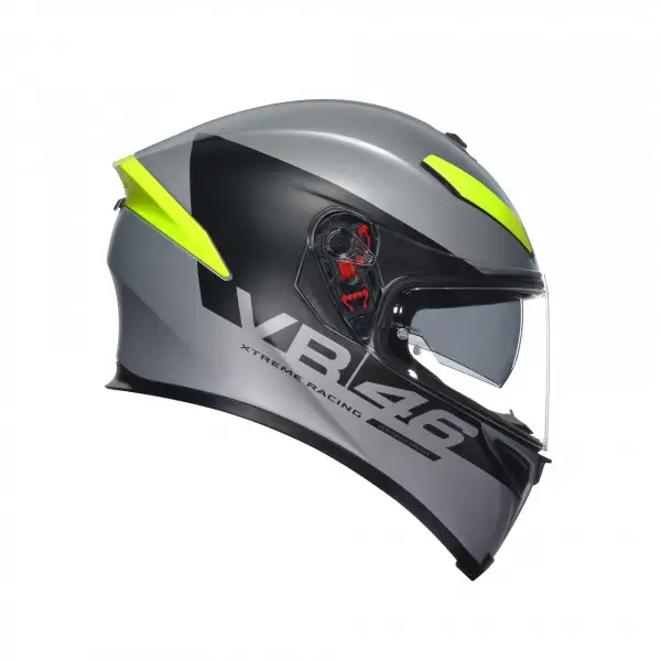 Casco integrale AGV K5 S  E2205 TOP MPLK APEX 46 in fibra Grigio Giallo fluo
