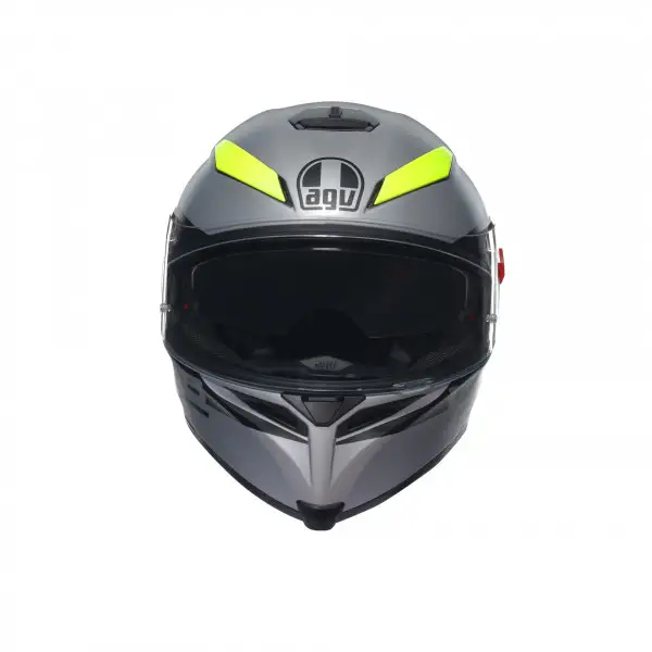 Casco integrale AGV K5 S  E2205 TOP MPLK APEX 46 in fibra Grigio Giallo fluo