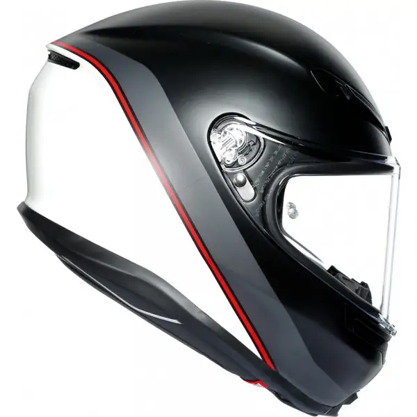 Casco integrale AGV K6 MPLK MULTI MINIMAL PURE Nero opaco Bianco Rosso