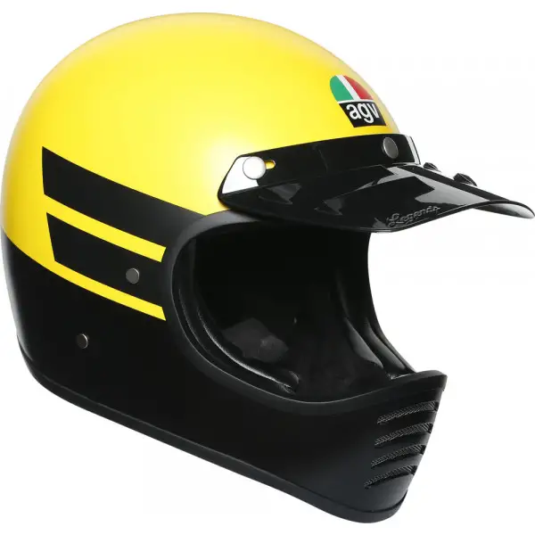 Casco integrale AGV X101 MULTI DUST in fibra Giallo Opaco Nero
