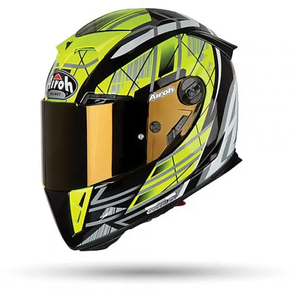 Casco Integrale Airoh Gp 500 Drift in fibra Giallo Lucido