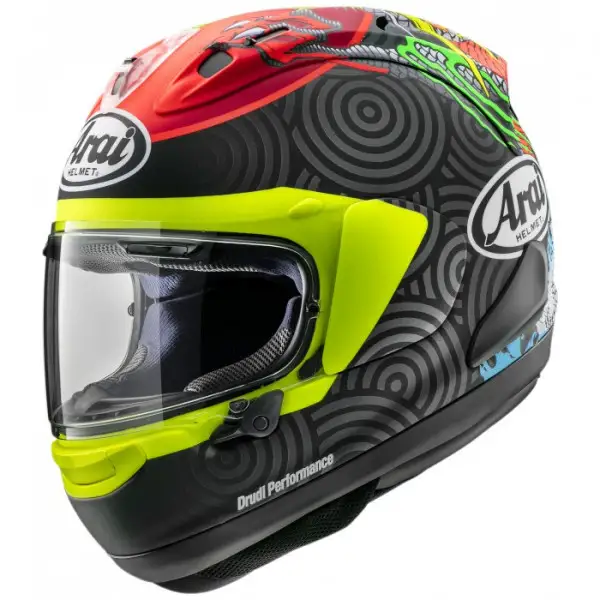 Casco integrale Arai RX 7 V EVO REPLICA TATSUKI in fibra Giallo fluo Rosso
