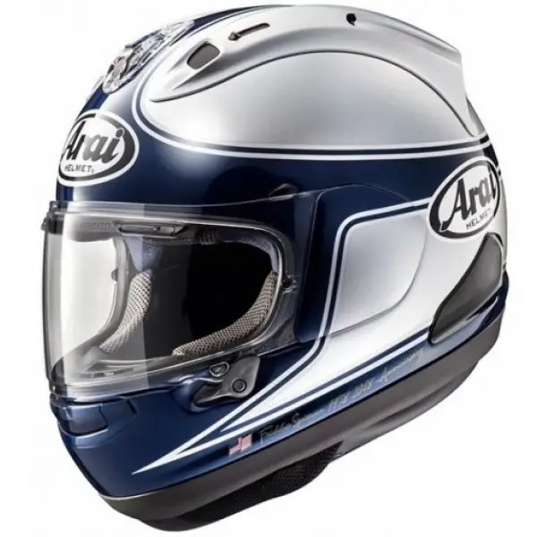 Casco integrale ARAI RX-7 V REPLICA SPENCER 40TH in fibra Argento