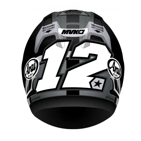 Casco integrale ARAI RX-7 V REPLICA VINALES 12 in fibra Grigio Bianco Nero