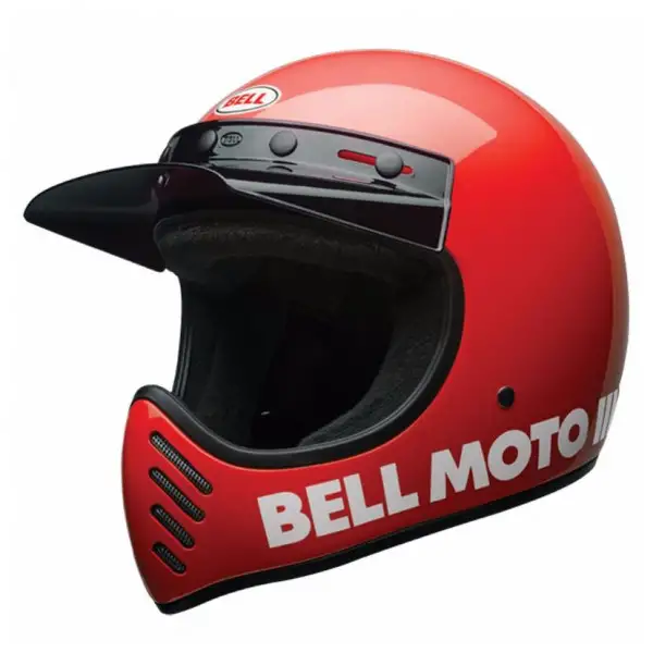 Casco integrale Bell Moto-3 in fibra Rosso