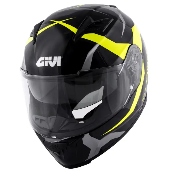 Casco integrale Givi 50.5F Tridion Vortix nero lucido giallo fluo