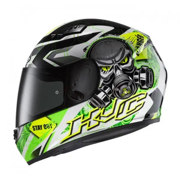 Casco integrale HJC CS-15 Rafu MC4H Verde nero bianco