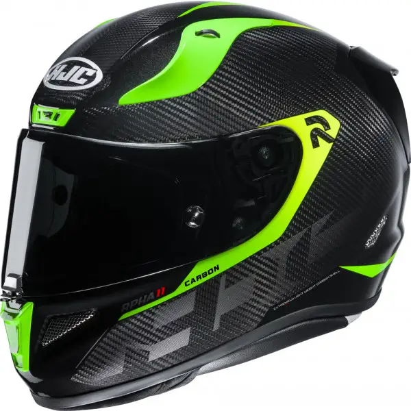 Casco integrale HJC RPHA 11 CARBON BLEER MC4H Carbonio Giallo