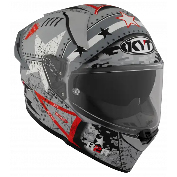 Casco integrale Kyt R2R MAX ASSAULT E06 Grigio opaco
