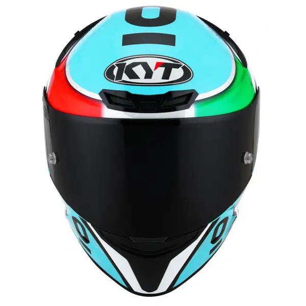 Casco integrale Kyt TT-COURSE Replica LEOPARD Tricolore Azzurro Bianco