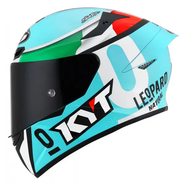 Casco integrale Kyt TT-COURSE Replica LEOPARD Tricolore Azzurro Bianco