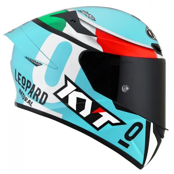 Casco integrale Kyt TT-COURSE Replica LEOPARD Tricolore Azzurro Bianco