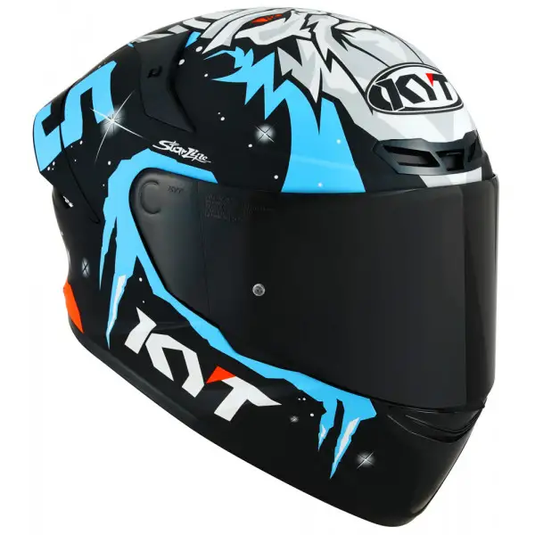 Casco integrale Kyt TT-COURSE Replica MASIA WINTER TEST Nero Azzurro