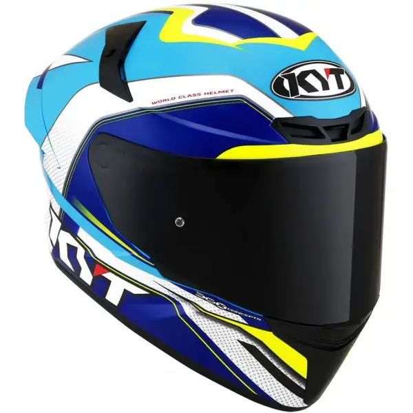 Casco integrale KYT TT-REVO TT-REVO GRAND PRIX E06 Bianco Celeste