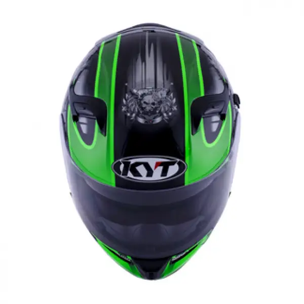 Casco integrale KYT Venom Strike nero verde fluo