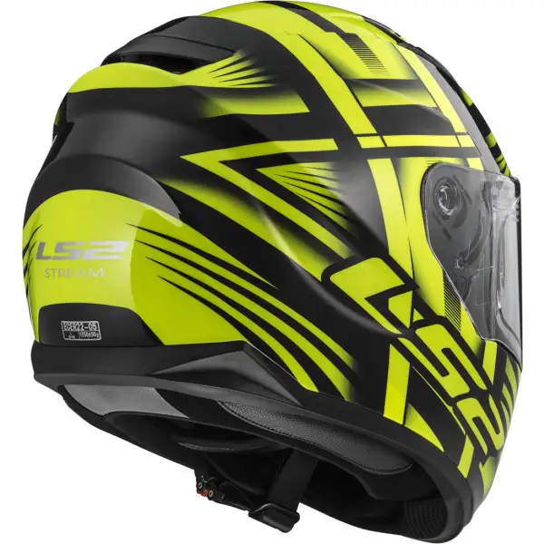 Casco integrale LS2 FF320 Stream Bang Nero Hi-Vision Giallo