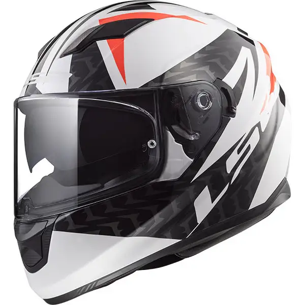 Casco integrale LS2 FF320 STREAM EVO COMMANDER in fibra Bianco Nero Rosso