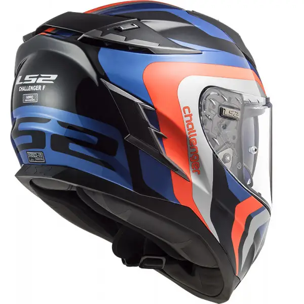 Casco integrale LS2 FF327 CHALLENGER GALACTIC in fibra Blu Arancio